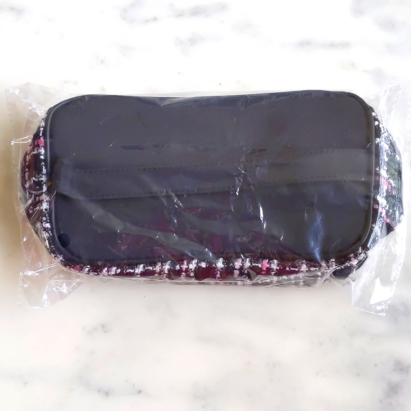 NWT.Lancome Multicolor Plaid/PVC w/Handle & Pencil/Brush Holder Cosmetic Bag Set - Picture 4 of 7